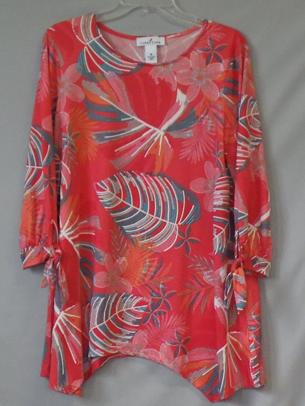 Larky Lark Tropical Fern Puff Print Knit Tunic Top